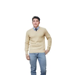 Designed men's long-sleeved V-neck pullover sweatshirt, customized yellow hotel uniform fir, hotel staff uniform, housekeeper department sweatshirt, Luhuan Haitian Resort Hotel JUM068 Designed men's long-sleeved V-neck pullover sweatshirt, customized yellow hotel uniform fir, hotel staff uniform, housekeeper department sweatshirt, Luhuan Haitian Resort Hotel JUM068